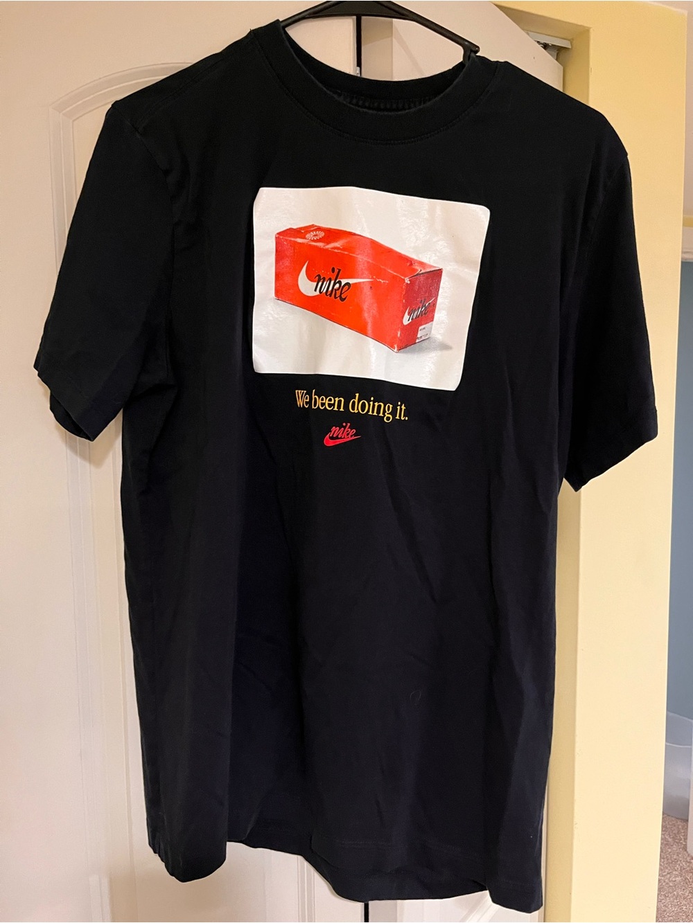 Nike Black Short-Sleeve Tee with Red Box Graphic